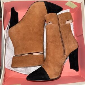 Elegant Tan and Black Women's Ankle Boots